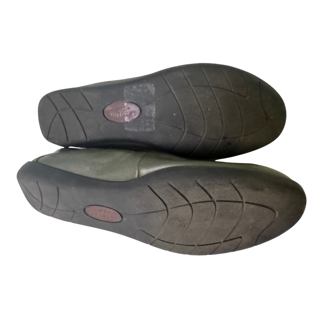 Earth Origins Womens Olive Green Leather Ballet Flats Comfort Slip On Shoes 9.5 - Picture 6 of 7